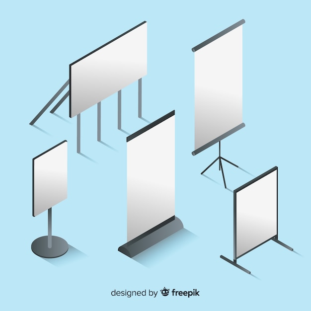 Free vector isometric billboard collection