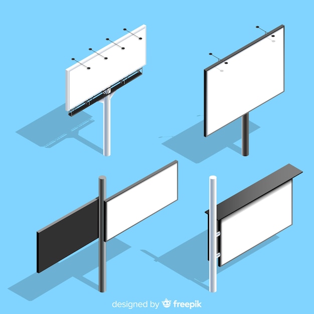 Free vector isometric billboard collection