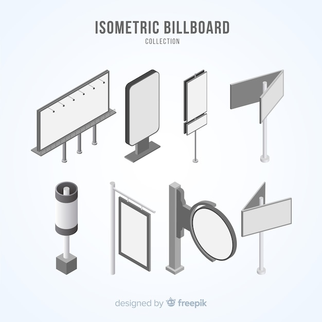 Free vector isometric billboard collection