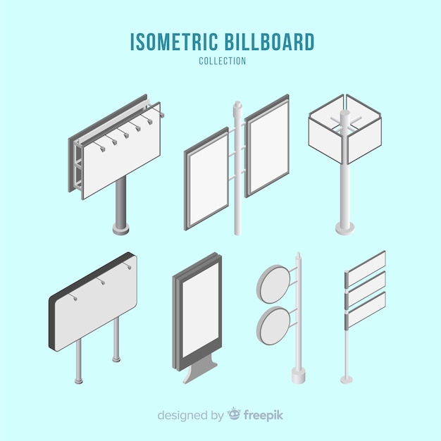 Free vector isometric billboard collection