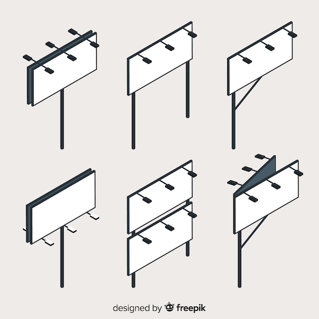Изометрические пустой рекламный щит