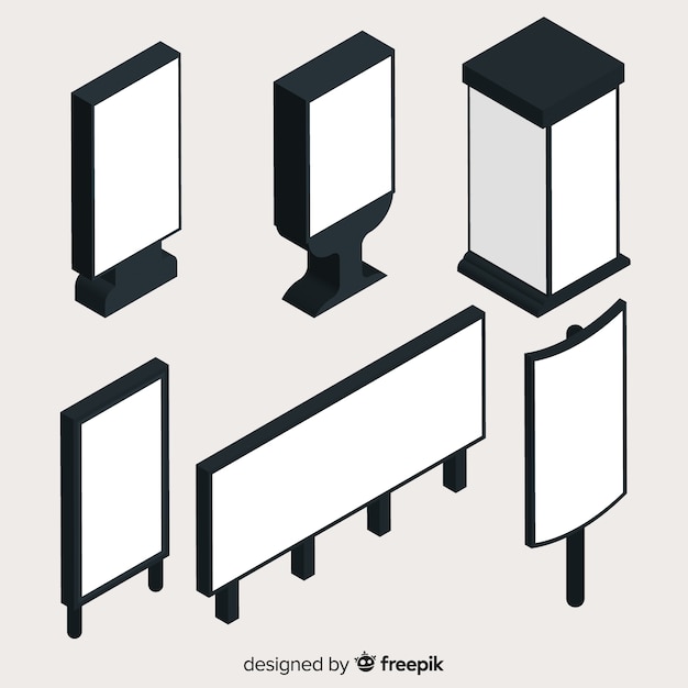 무료 벡터 아이소 메트릭 빈 빌보드 컬렉션