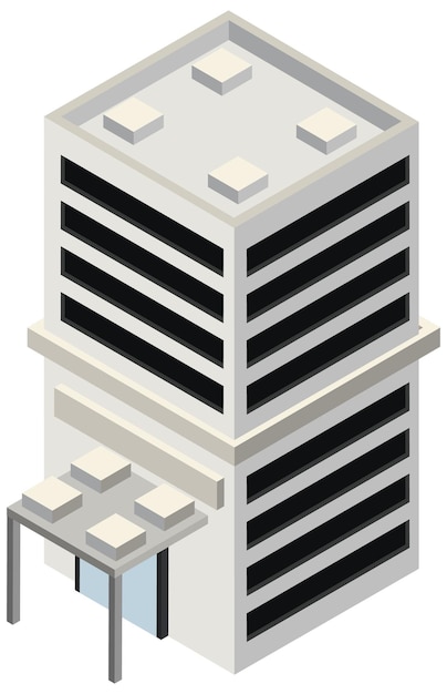 無料ベクター 白い背景の等尺性の建物