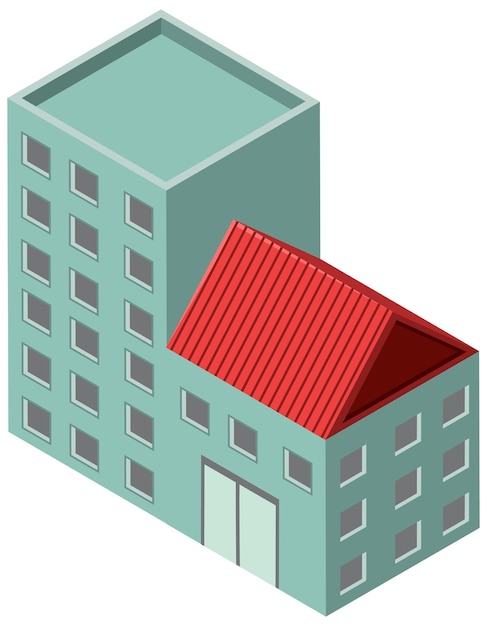 Free vector isometric building on white background