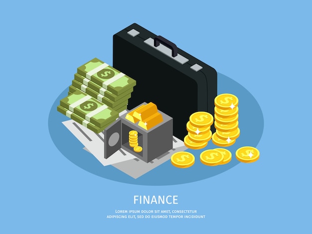 Free vector isometric business finance concept