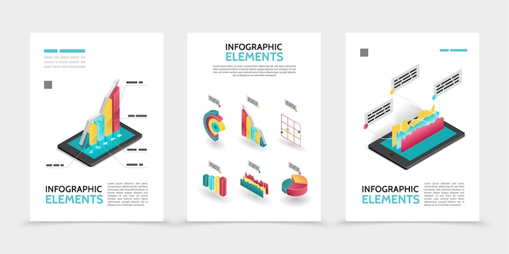 Free Vector isometric business infographic posters 