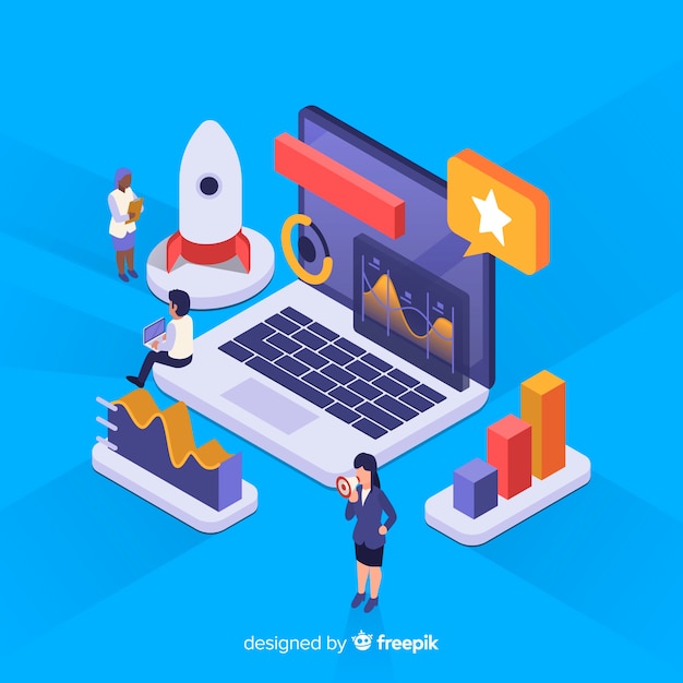 Free vector isometric business infographic