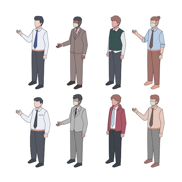 Isometric business people collection