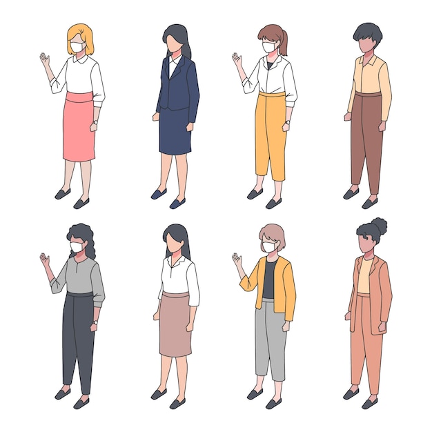 Isometric business people collection