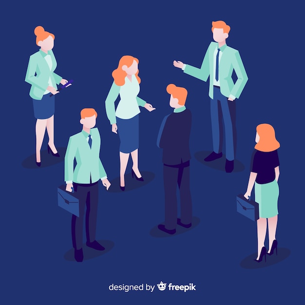 Free vector isometric business people