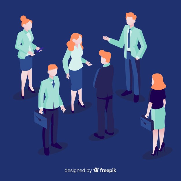 isometric business people