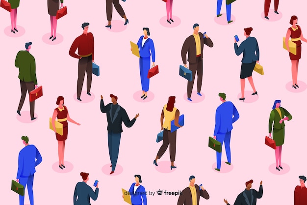 Isometric business people