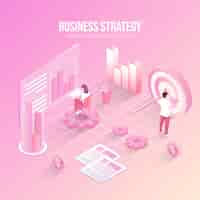 Free vector isometric business strategy concept