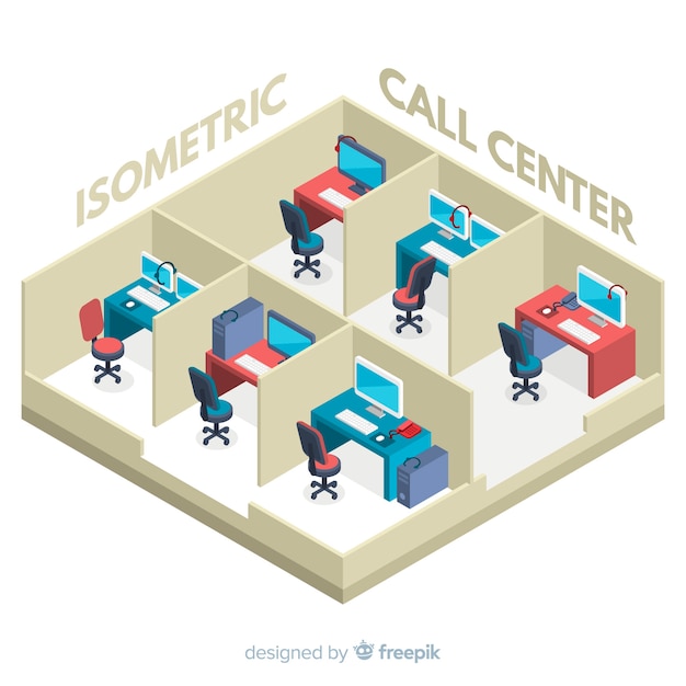 Free vector isometric call center