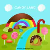 Free vector isometric candy land background