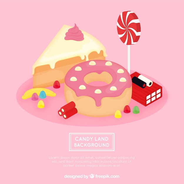 Free vector isometric candy land background