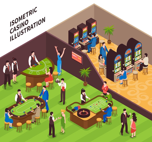 Free vector isometric casino illustration