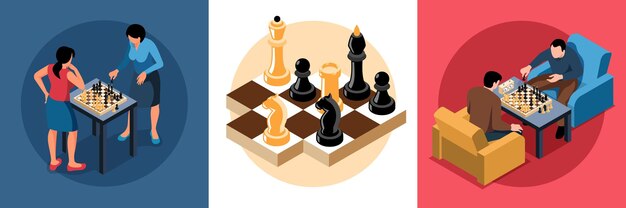 Isometric chess compositions set