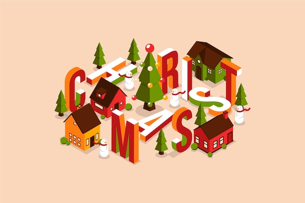 Isometric christmas background