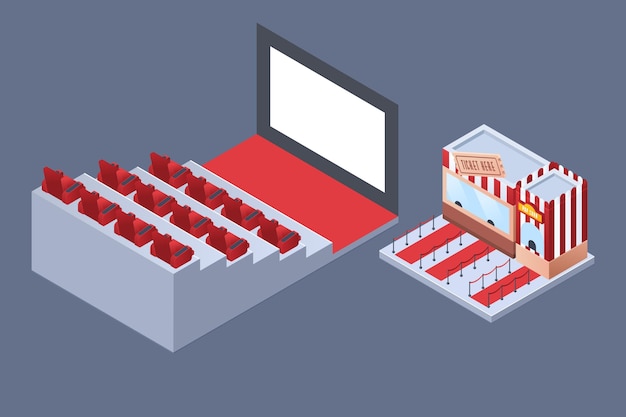 Isometric cinema interior