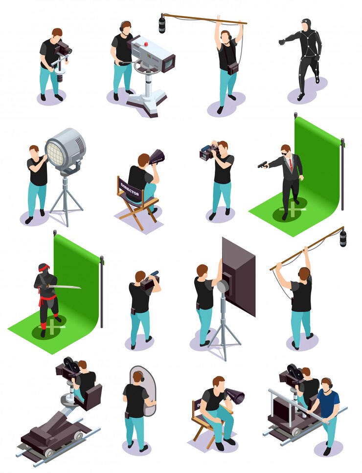 Free Vector isometric cinematograph element collection