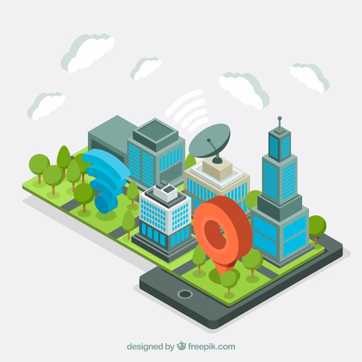 Free Vector isometric city of business