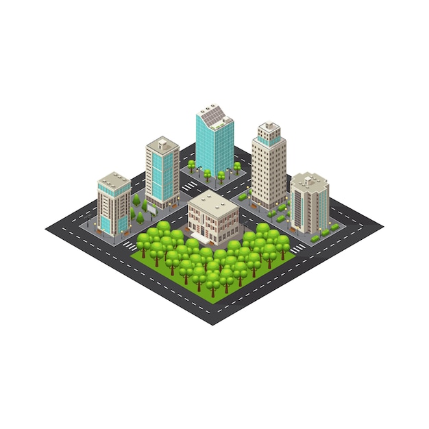 Isometric city landscape template