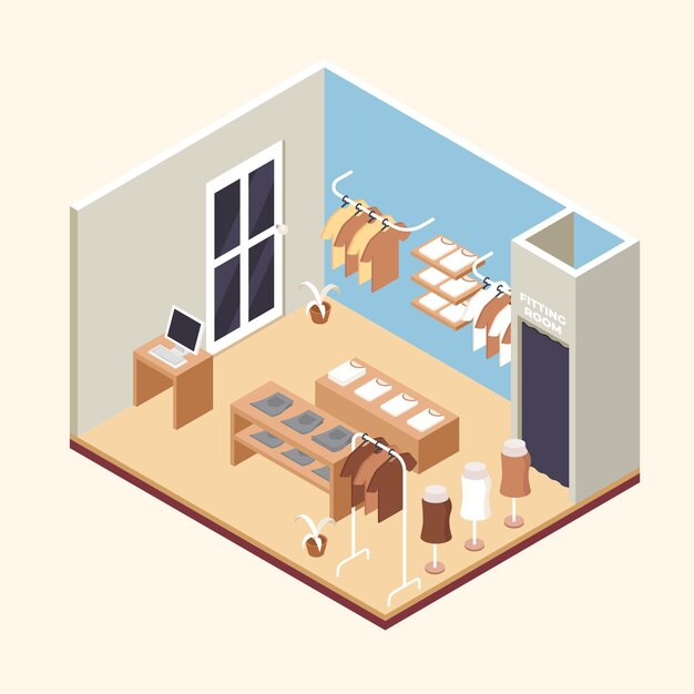 Isometric clothing store concept