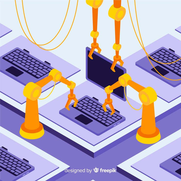 Free Vector isometric computer engineering background