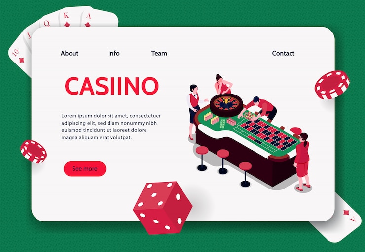Free Vector isometric concept banner with people playing roulette in casino 3d  illustration