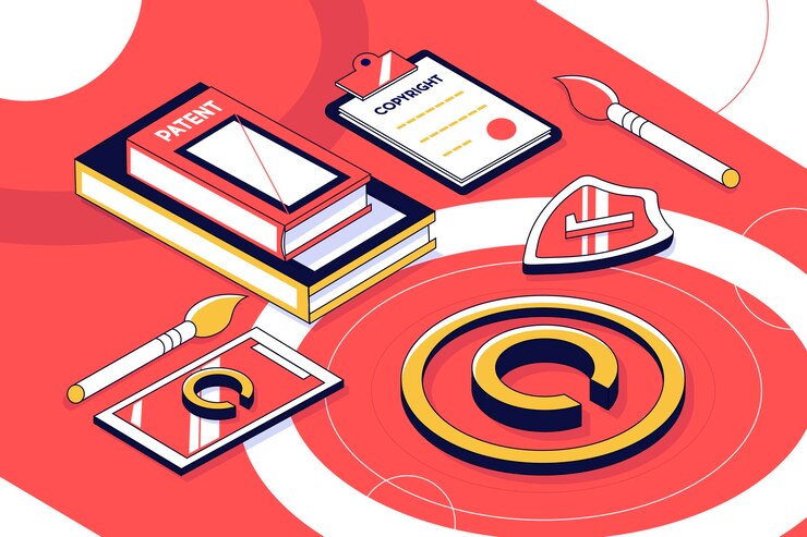 Free Vector isometric copyright concept with phone