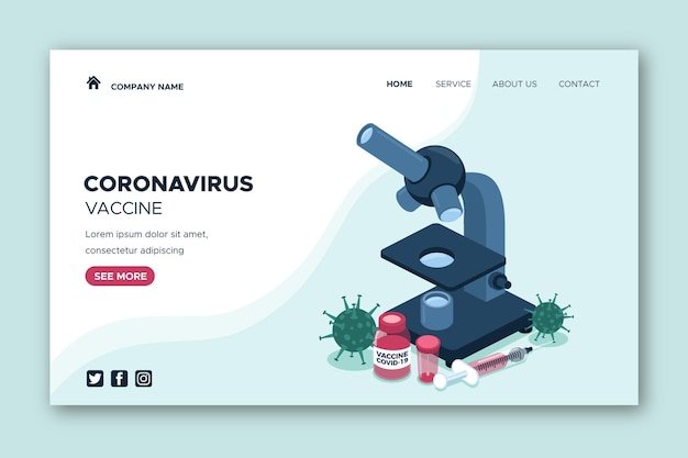 Modello web di vaccino contro il coronavirus isometrico illustrato