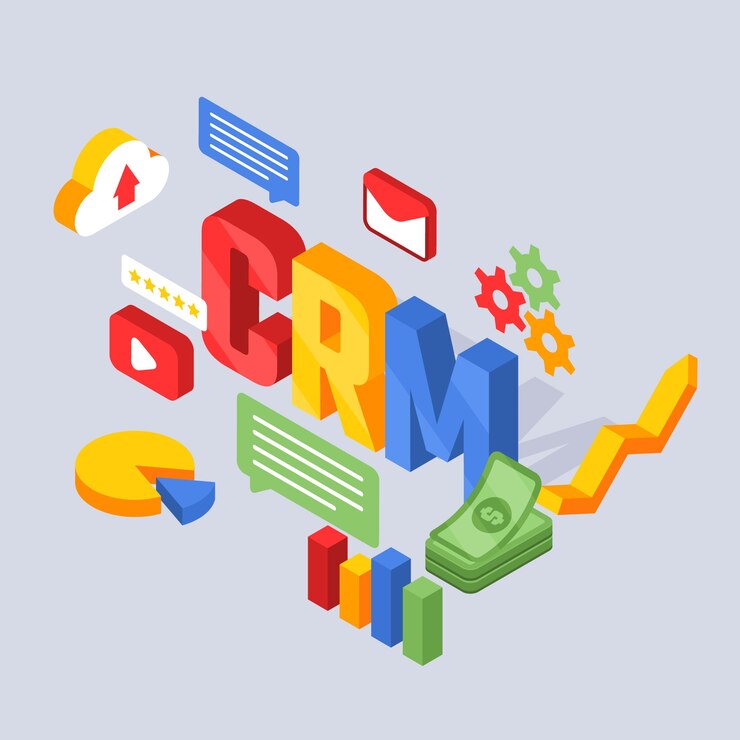 Free Vector isometric crm illustration