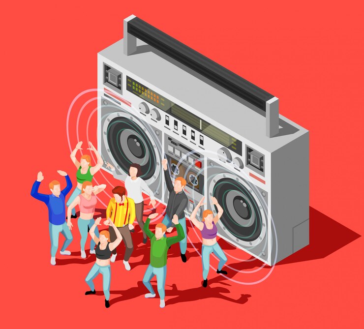Free Vector isometric dancing people illustration