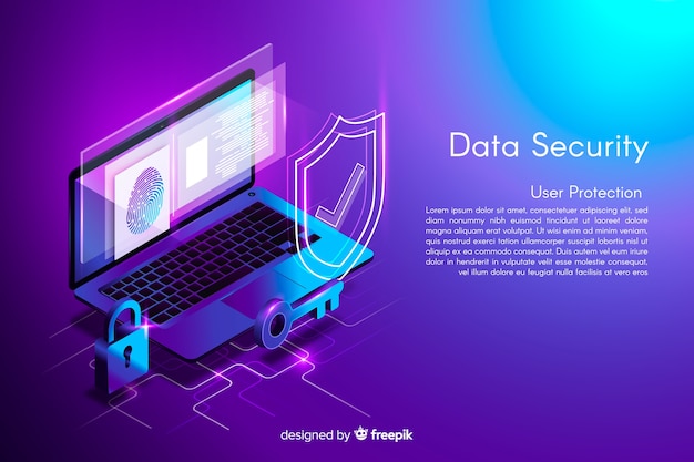 Isometric data security background