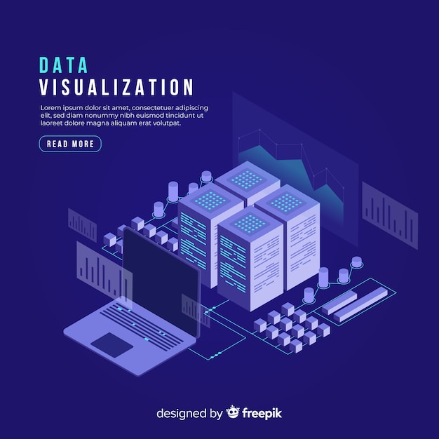 Vettore gratuito fondo di concetto di visualizzazione di dati isometrici