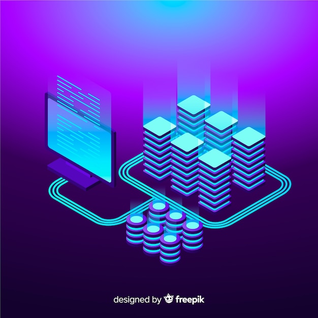 Isometric data visualization concept background