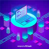 Free vector isometric data visualization concept background