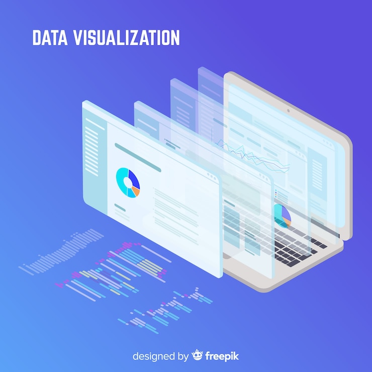 Free Vector isometric data visualization concept