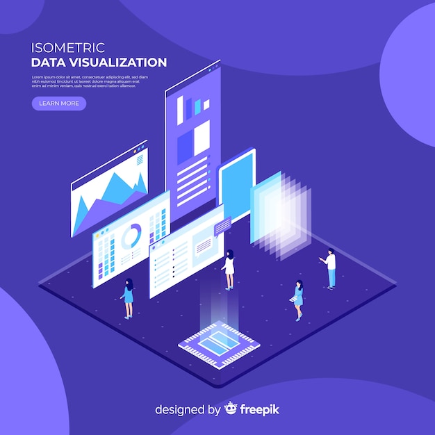 Free vector isometric data visualization concept