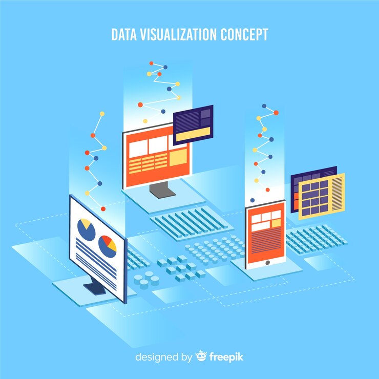 Free Vector isometric data visualization illustration