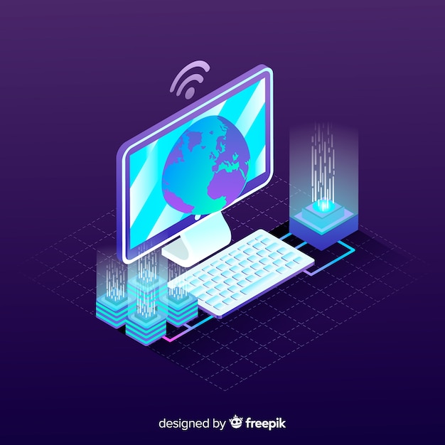 Free vector isometric data visualization