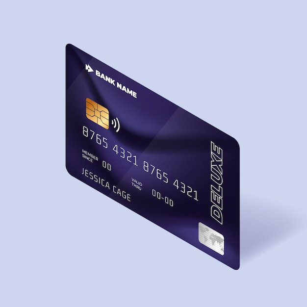 Free vector isometric design of credit card