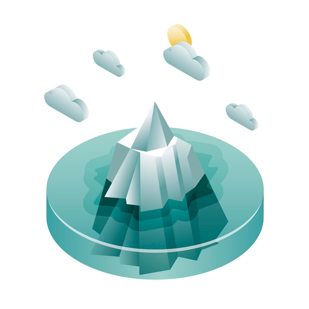 Free vector isometric design iceberg