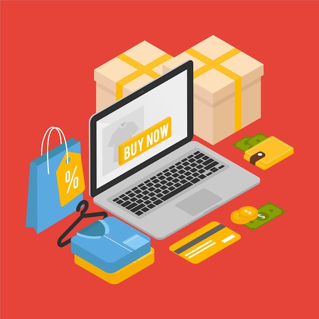 isometric e-commerce - concept