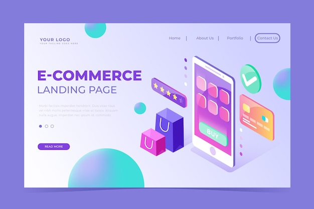 Free vector isometric e-commerce