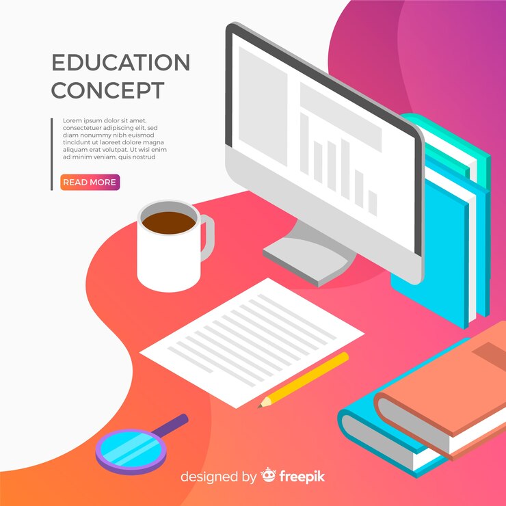 Free Vector isometric education background
