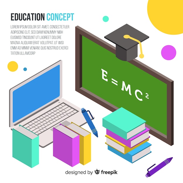 Isometric education concept