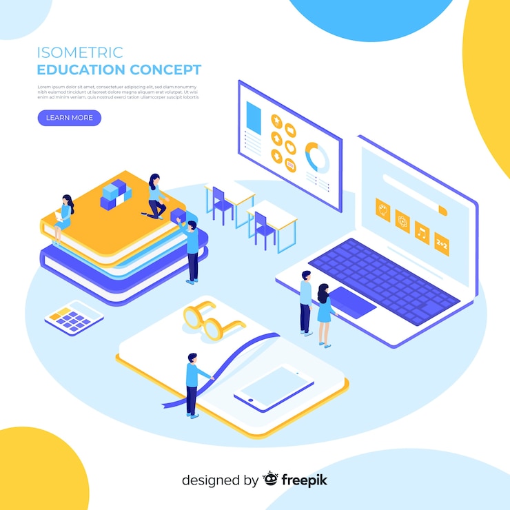 Free Vector isometric education concept