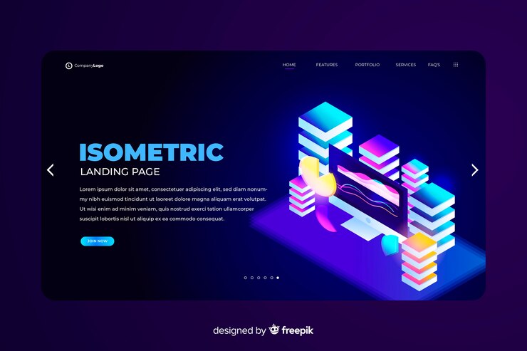 Free Vector isometric education landing page template